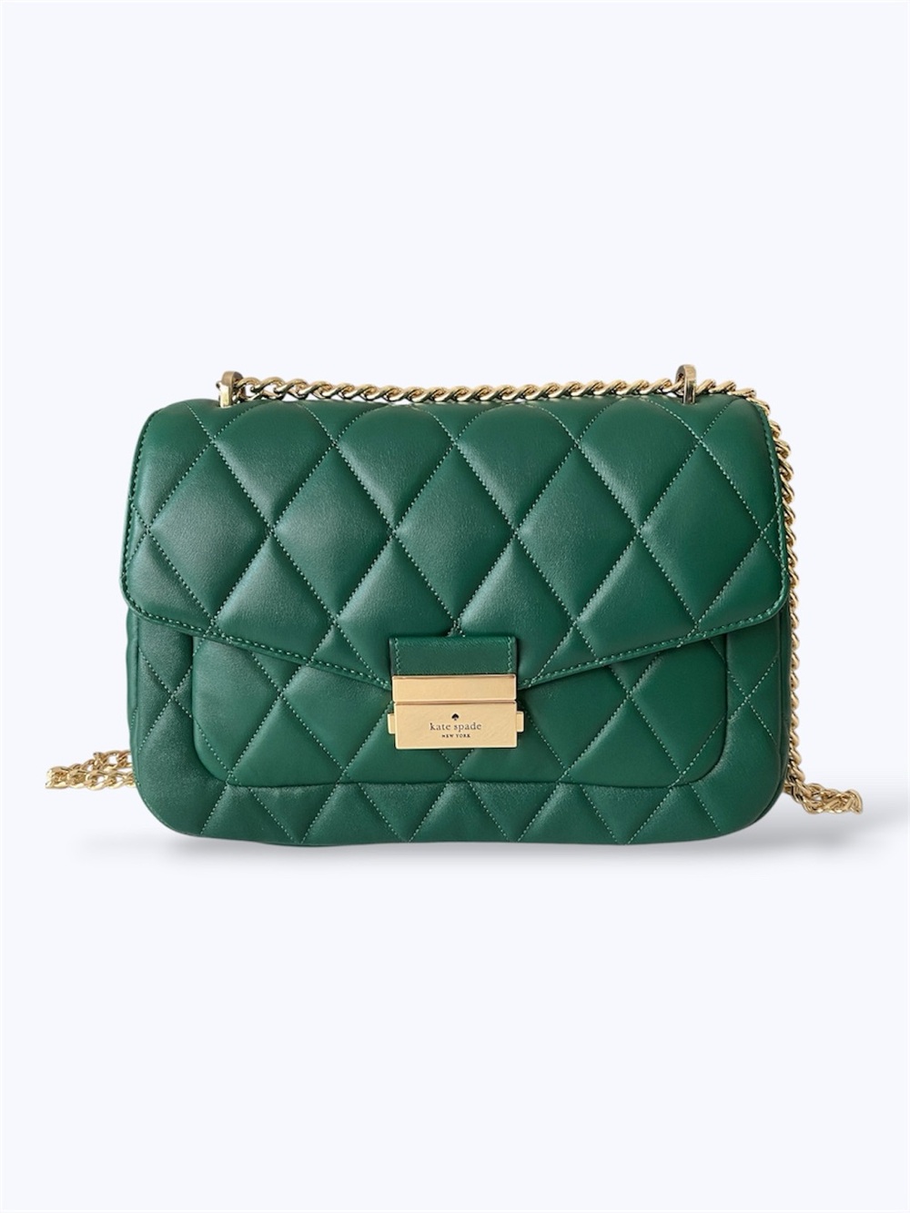Kate Spade Carey Smooth Leather Medium Flap Quilted Shoulder Crossbody Bag